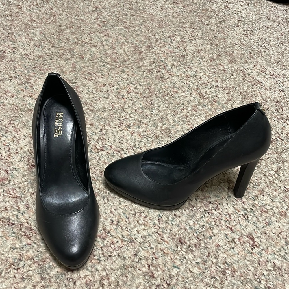 Michael Kors Black Stiletto Heels with Rounded Toe